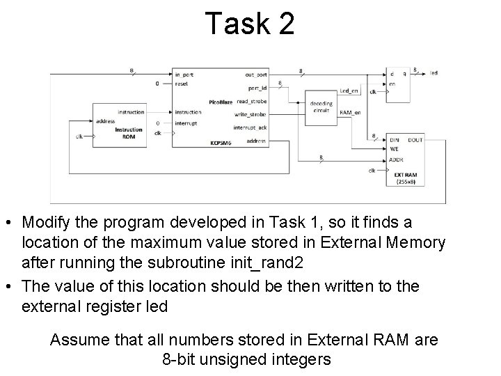 Task 2 • Modify the program developed in Task 1, so it finds a