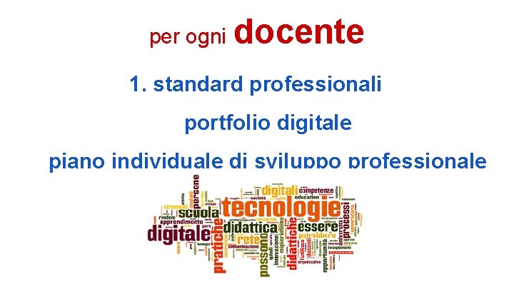 per ogni docente 1. standard professionali portfolio digitale piano individuale di sviluppo professionale 