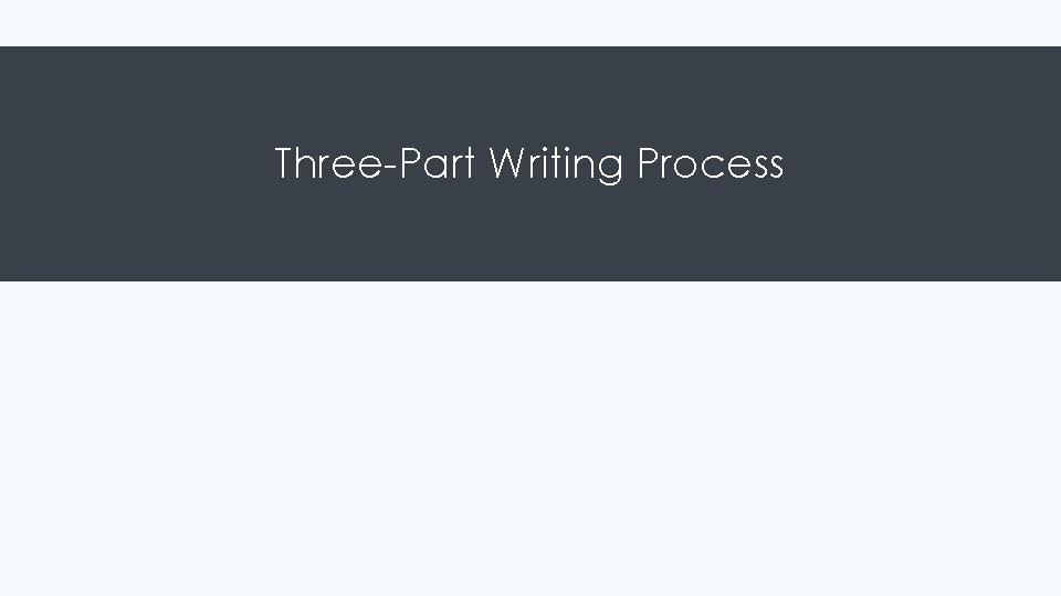 Three-Part Writing Process 