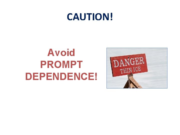 CAUTION! Avoid PROMPT DEPENDENCE! 