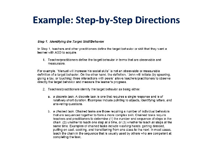 Example: Step-by-Step Directions 