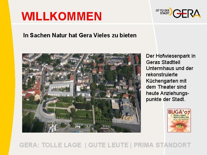 WILLKOMMEN In Sachen Natur hat Gera Vieles zu bieten Der Hofwiesenpark in Geras Stadtteil