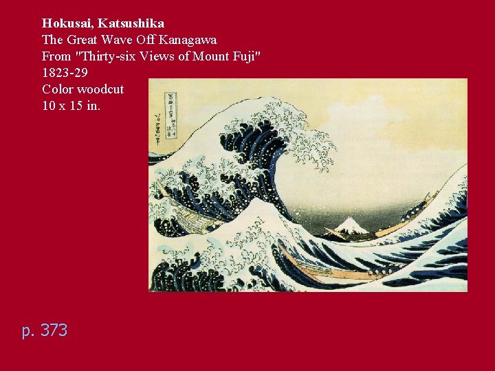 Hokusai, Katsushika The Great Wave Off Kanagawa From "Thirty-six Views of Mount Fuji" 1823