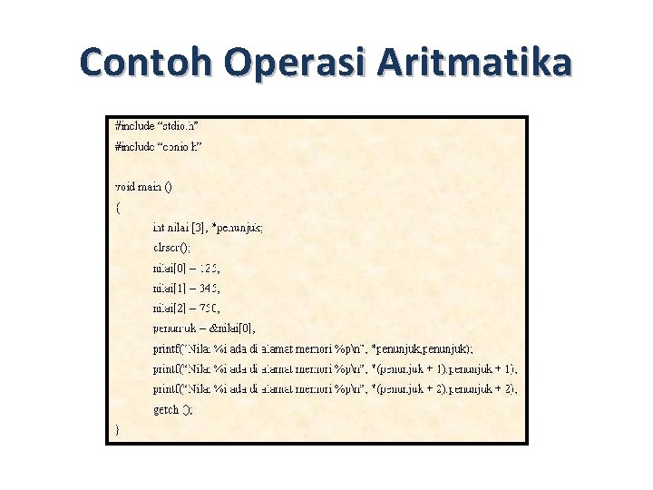 Contoh Operasi Aritmatika 