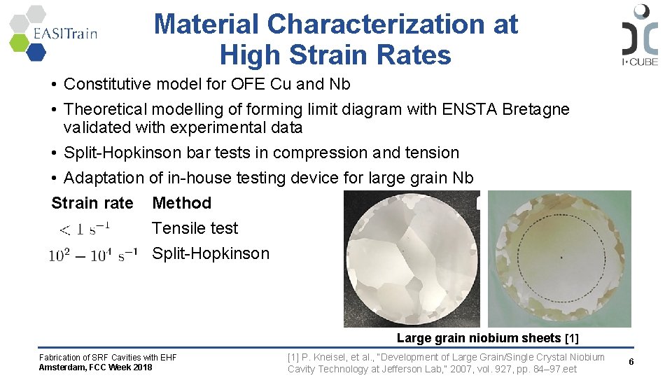 Material Characterization at High Strain Rates • Constitutive model for OFE Cu and Nb