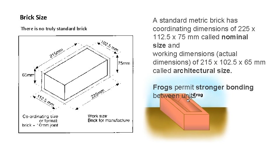 Brick Size There is no truly standard brick A standard metric brick has coordinating