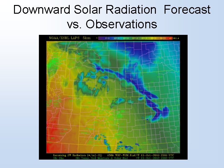 Downward Solar Radiation Forecast vs. Observations 