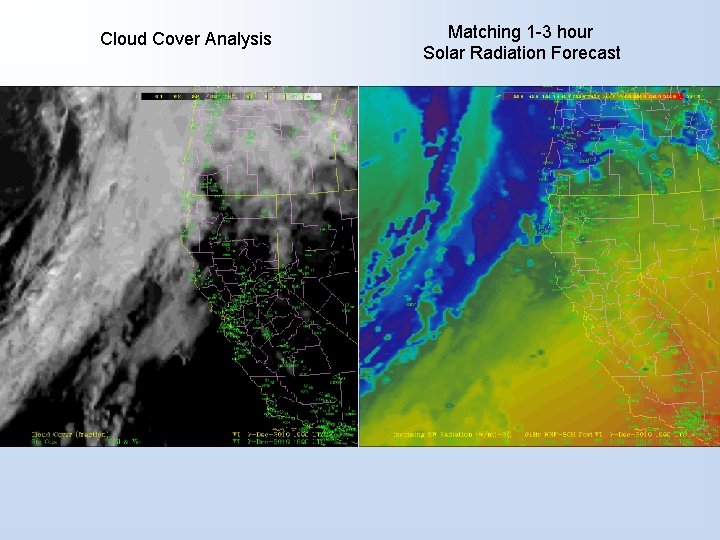 Cloud Cover Analysis Matching 1 -3 hour Solar Radiation Forecast 