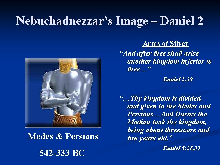 Nebuchadnezzar’s Image – Daniel 2 Arms of Silver “And after thee shall arise another