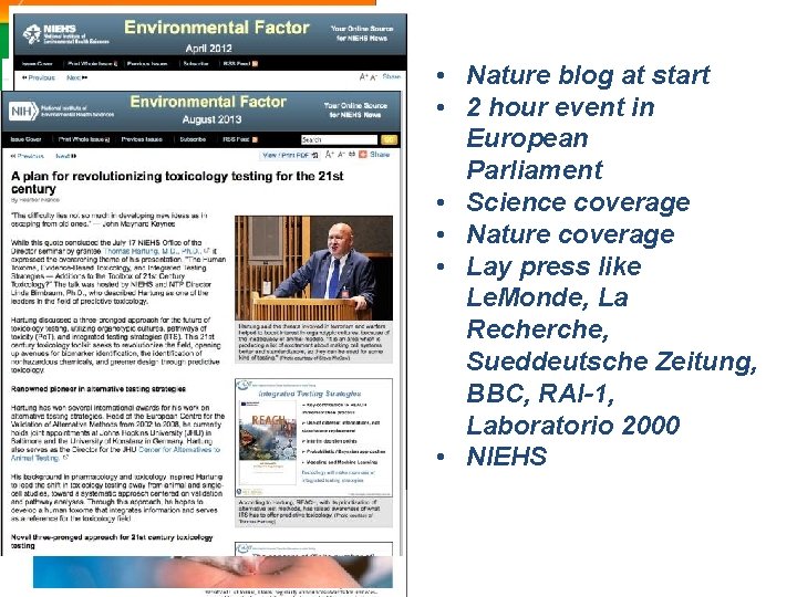  • Nature blog at start • 2 hour event in European Parliament •