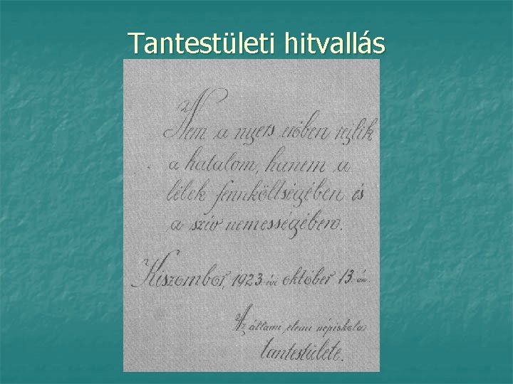 Tantestületi hitvallás 