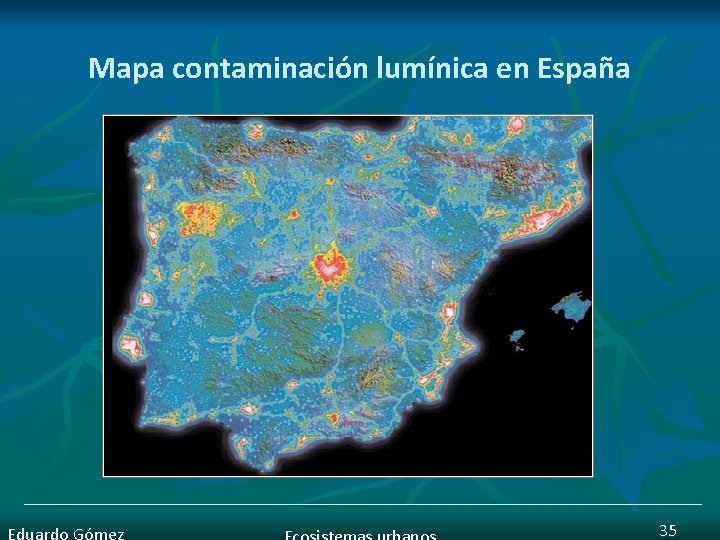 Mapa contaminación lumínica en España 35 