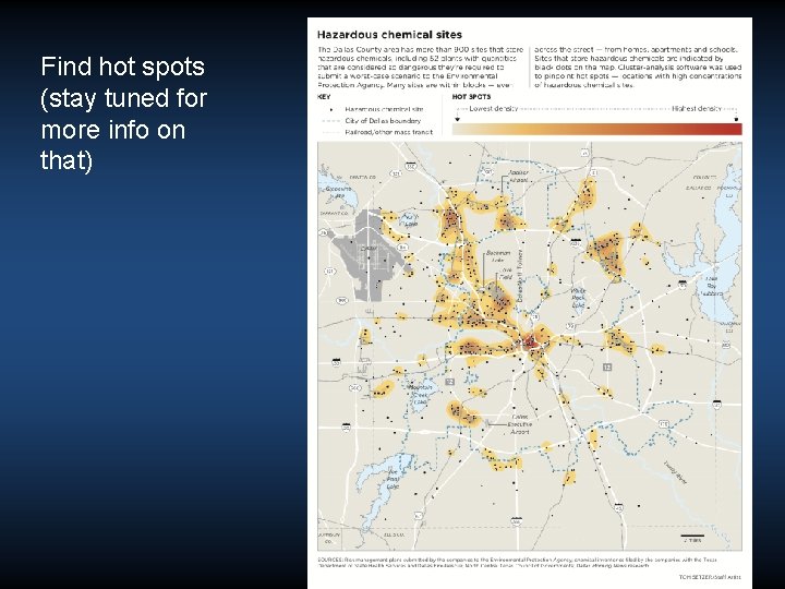 Find hot spots (stay tuned for more info on that) Find hot spots (stay tuned for more info on that)
