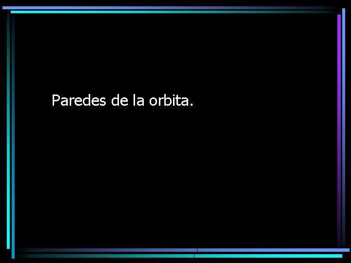 Paredes de la orbita. 