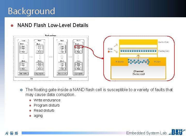 Background l NAND Flash Low-Level Details £ The floating gate inside a NAND flash
