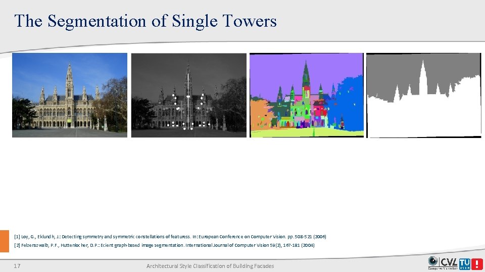 The Segmentation of Single Towers [1] Loy, G. , Eklundh, J. : Detecting symmetry