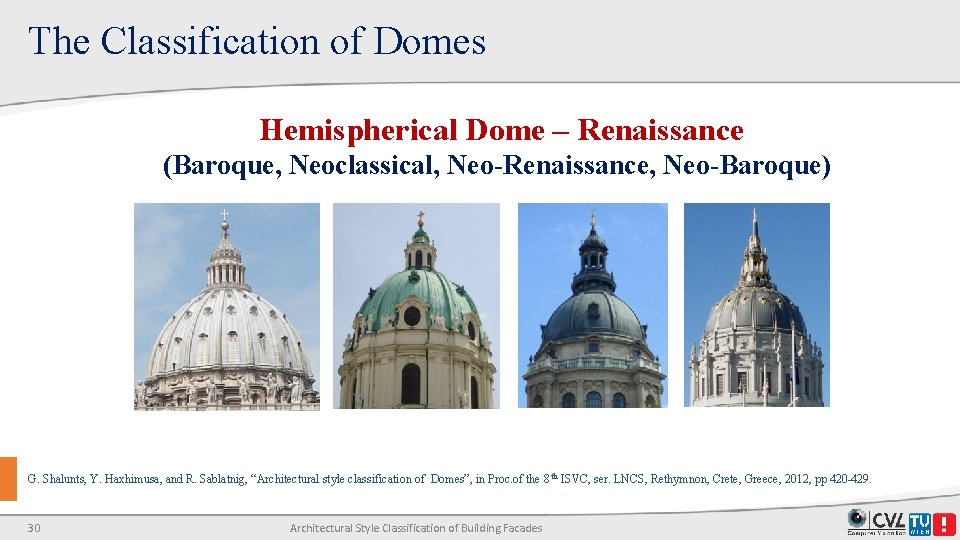 The Classification of Domes Hemispherical Dome – Renaissance (Baroque, Neoclassical, Neo-Renaissance, Neo-Baroque) G. Shalunts, The Classification of Domes Hemispherical Dome – Renaissance (Baroque, Neoclassical, Neo-Renaissance, Neo-Baroque) G. Shalunts,