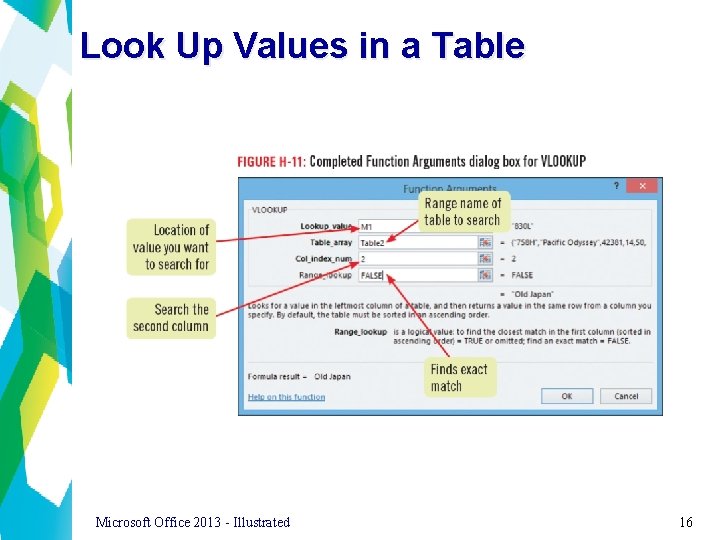 Look Up Values in a Table Microsoft Office 2013 - Illustrated 16 