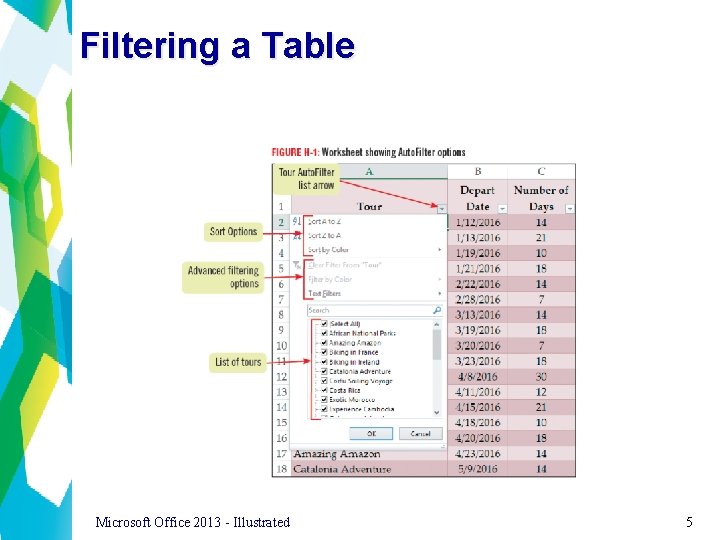 Filtering a Table Microsoft Office 2013 - Illustrated 5 