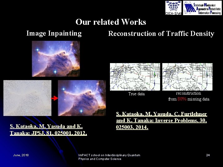 Our related Works Image Inpainting Reconstruction of Traffic Density True data S. Kataoka, M.