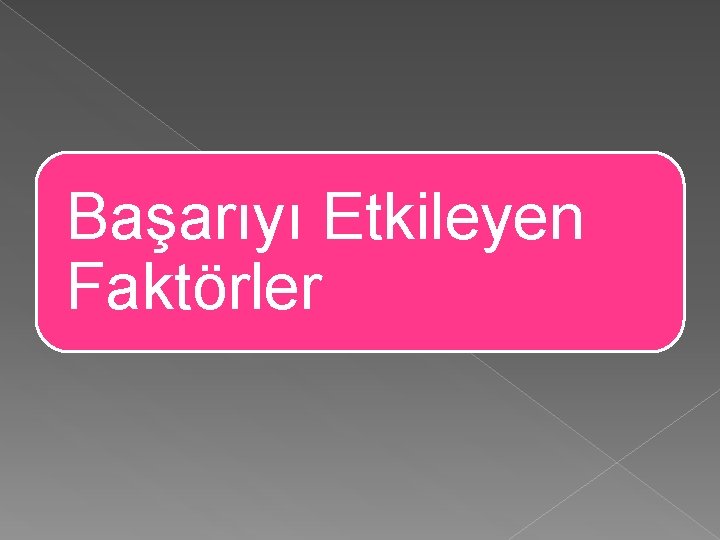 Başarıyı Etkileyen Faktörler 