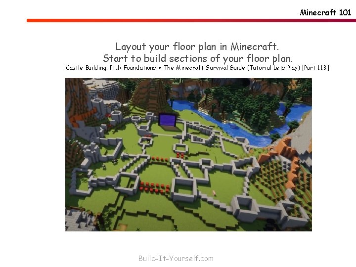 Minecraft 101 Layout your floor plan in Minecraft. Start to build sections of your