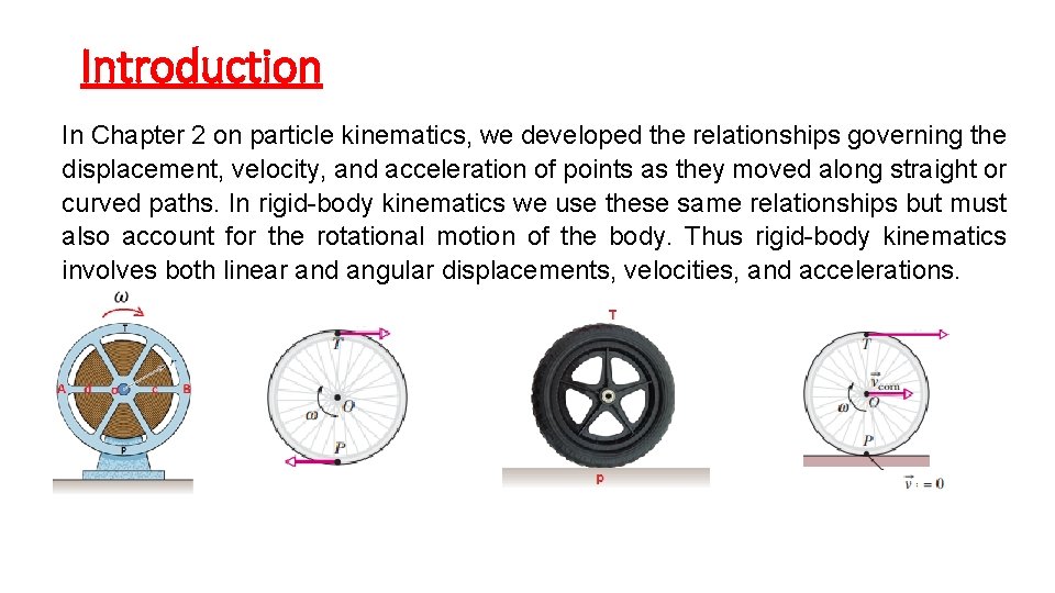 Introduction In Chapter 2 on particle kinematics, we developed the relationships governing the displacement,