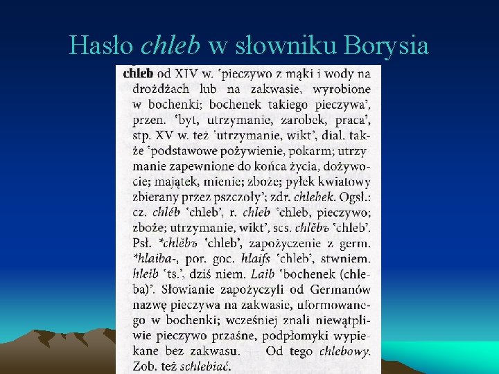 Hasło chleb w słowniku Borysia 