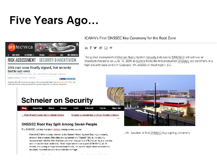 Five Years Ago… 