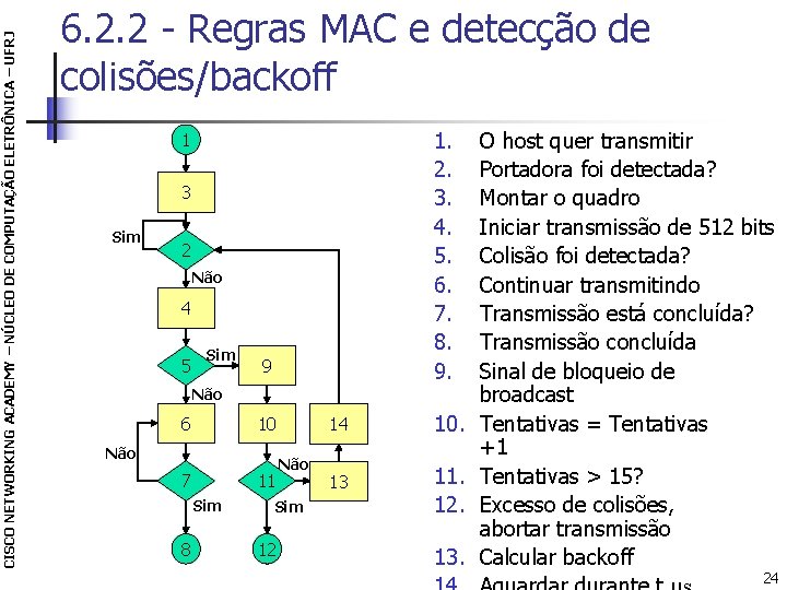 CISCO NETWORKING ACADEMY – NÚCLEO DE COMPUTAÇÃO ELETRÔNICA – UFRJ 6. 2. 2 -