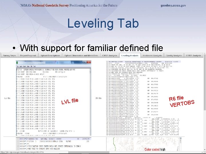 Leveling Tab • With support for familiar defined file formats R 6 file BS
