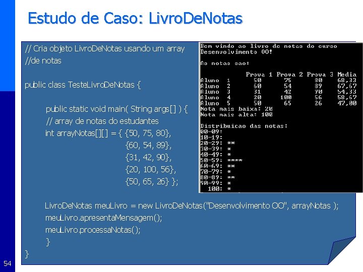 Estudo de Caso: Livro. De. Notas // Cria objeto Livro. De. Notas usando um