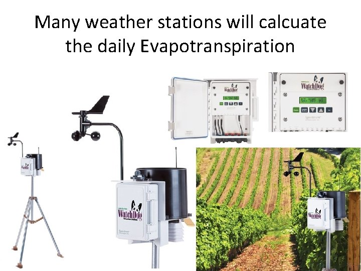 Many weather stations will calcuate the daily Evapotranspiration 