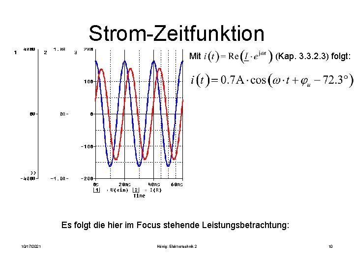 Strom-Zeitfunktion Mit (Kap. 3. 3. 2. 3) folgt: Es folgt die hier im Focus