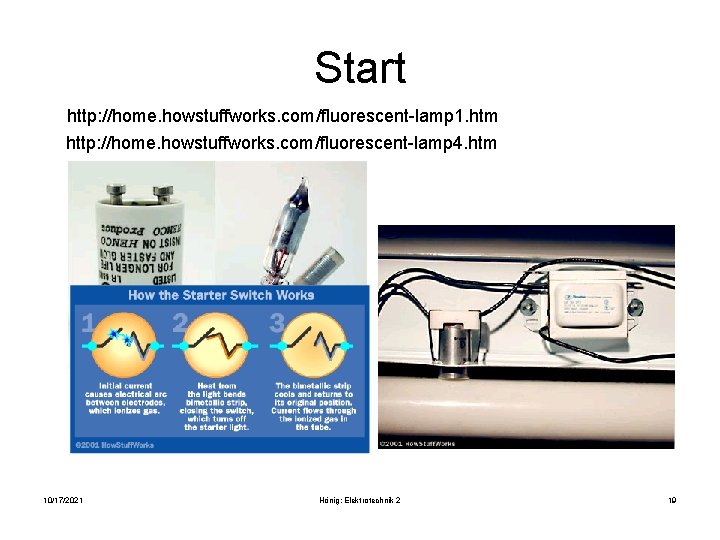 Start http: //home. howstuffworks. com/fluorescent-lamp 1. htm http: //home. howstuffworks. com/fluorescent-lamp 4. htm 10/17/2021