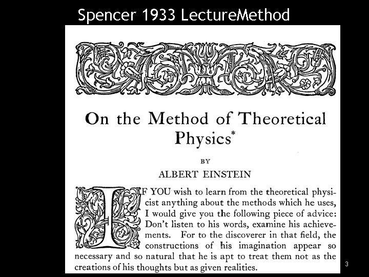 Spencer 1933 Lecture. Method 3 