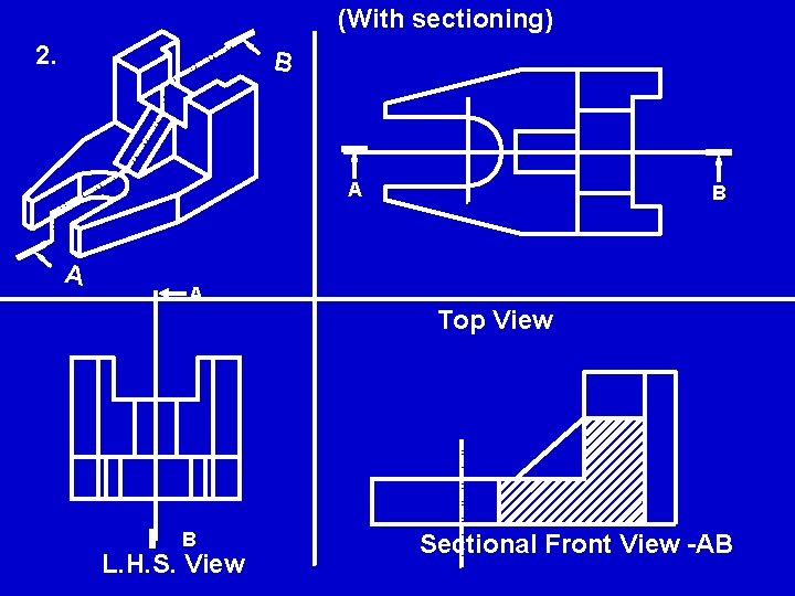 (With sectioning) 2. B A A A B L. H. S. View B Top
