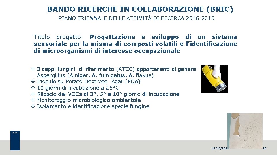 BANDO RICERCHE IN COLLABORAZIONE (BRIC) PIANO TRIENNALE DELLE ATTIVITÀ DI RICERCA 2016 -2018 Titolo