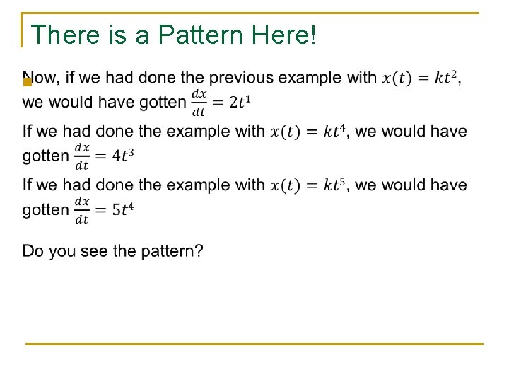 There is a Pattern Here! n 