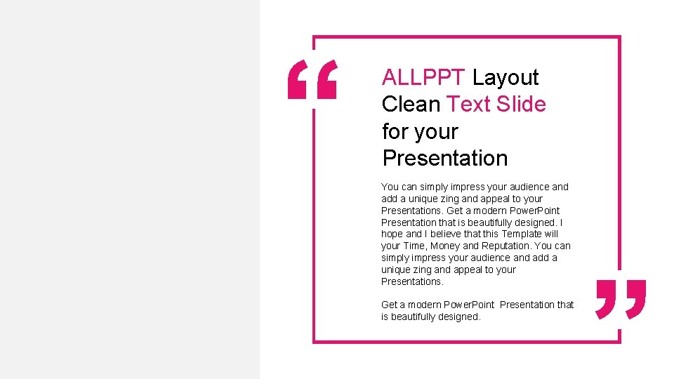 ALLPPT Layout Clean Text Slide for your Presentation You can simply impress your audience