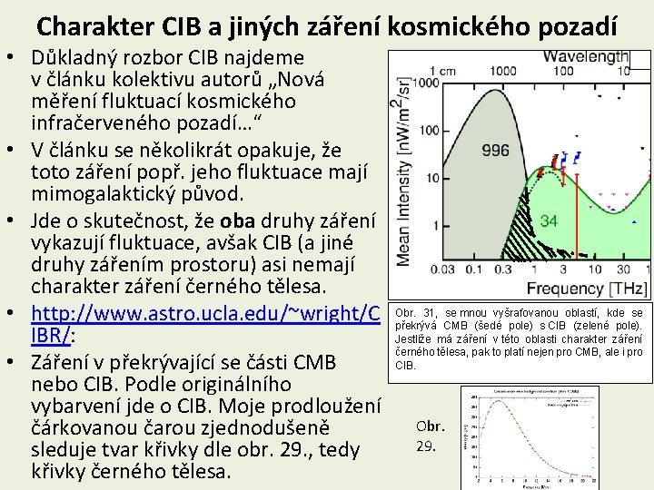 Charakter CIB a jiných záření kosmického pozadí • Důkladný rozbor CIB najdeme v článku