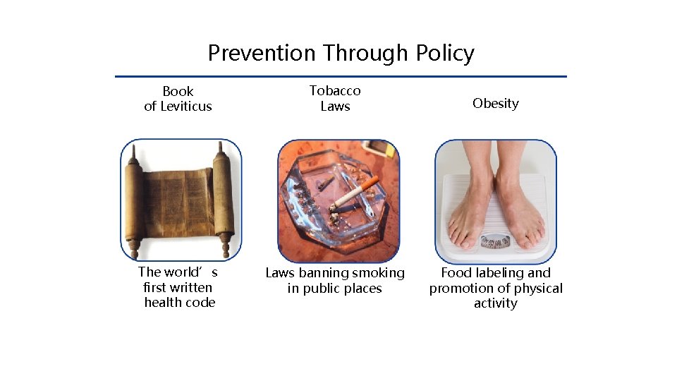 Prevention Through Policy Book of Leviticus Tobacco Laws The world’s first written health code