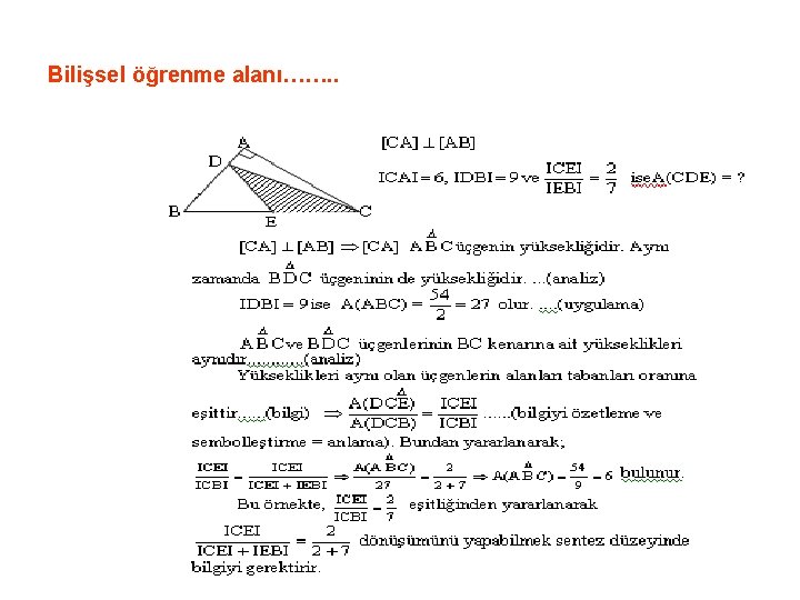 Bilişsel öğrenme alanı……. . 