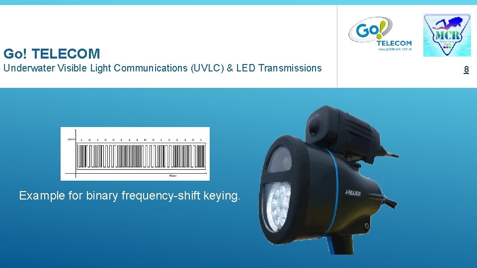 Go Underwater Visible Light Communications UVLC LED