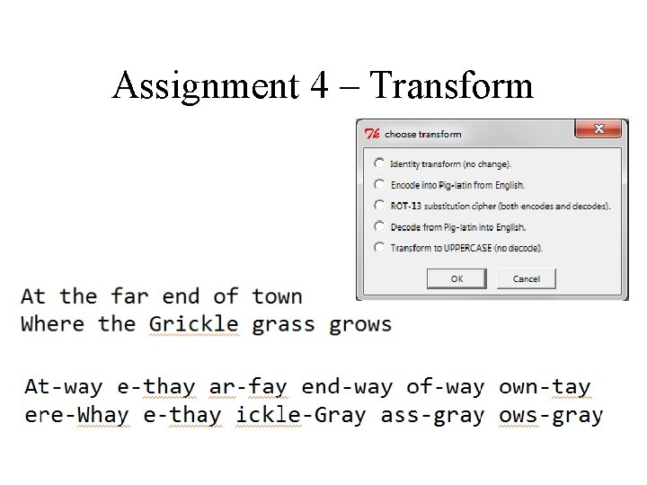 Assignment 4 – Transform 