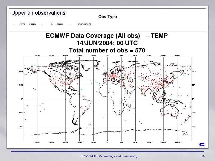Upper air observations ENVI 1400 : Meteorology and Forecasting 34 