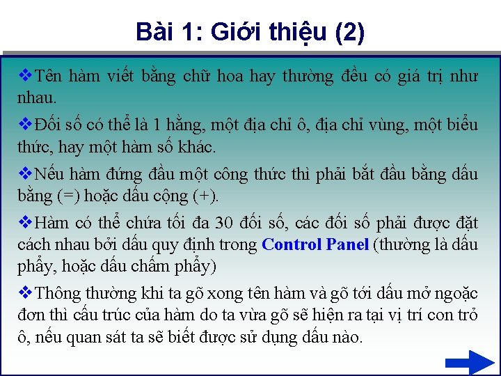 Bài 1: Giới thiệu (2) v. Tên hàm viết bằng chữ hoa hay thường