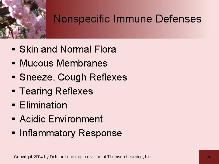 Nonspecific Immune Defenses § § § § Skin and Normal Flora Mucous Membranes Sneeze,