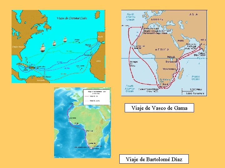 Viaje de Vasco de Gama Viaje de Bartolomé Díaz 
