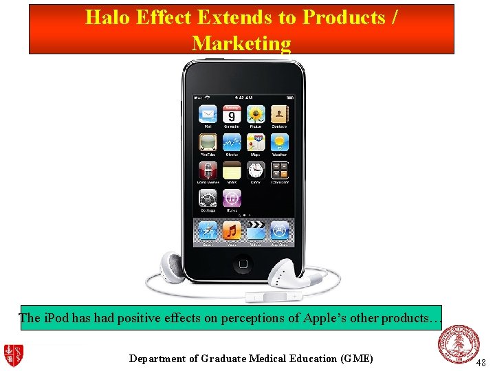 Halo Effect Extends to Products / Marketing The i. Pod has had positive effects